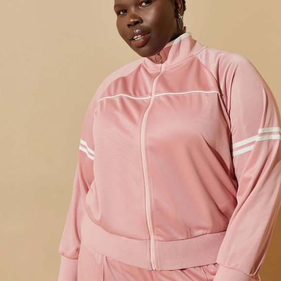 Cropped Striped Track Jacket - Picture 3 of 4